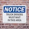 Signmission Truck Drivers Must Wait In This Area OSHA Notice Sign, Plastic, 10in W x 7in L, 2PK OS-2PACK-NS-P-710-L-16763 - alternate 4